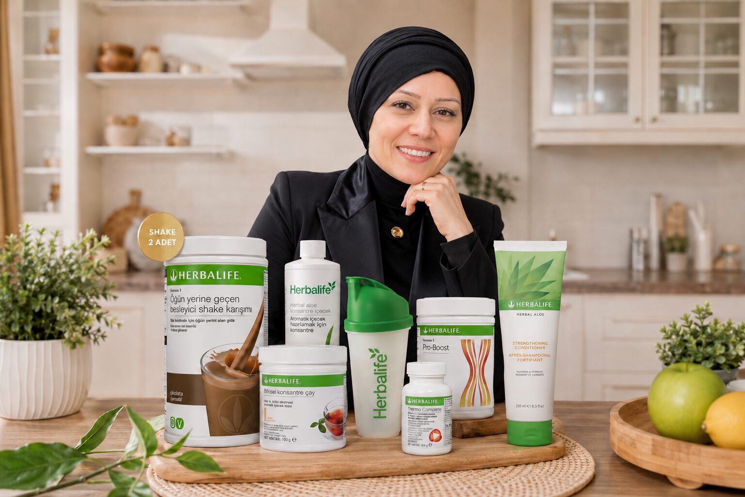 Yeşil Ev distribütöründen Herbalife shake, bitkisel çay, aloe içecek konsantresi ve cilt bakım ürünleri koleksiyonu