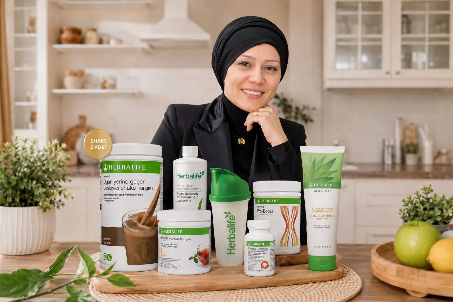 Yeşil Ev distribütöründen Herbalife shake, bitkisel çay, aloe içecek konsantresi ve cilt bakım ürünleri koleksiyonu